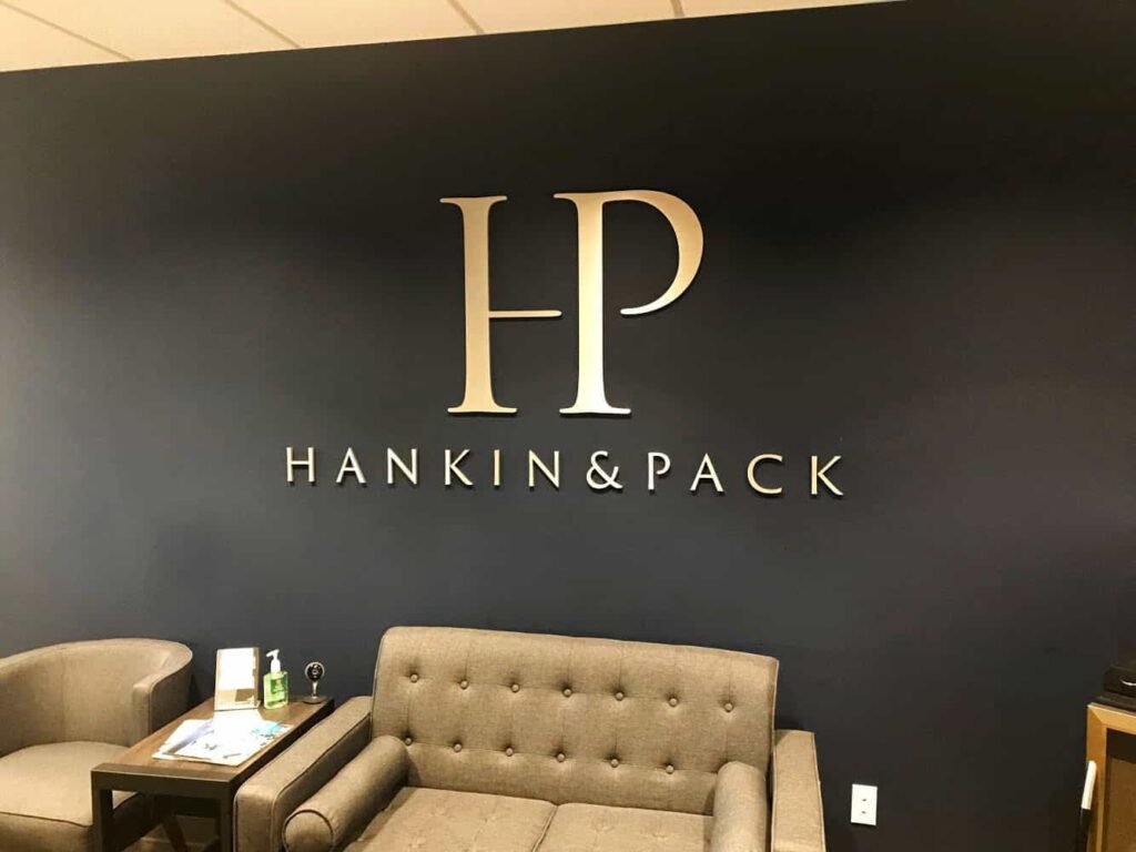 Hankin&Pack lobby signs