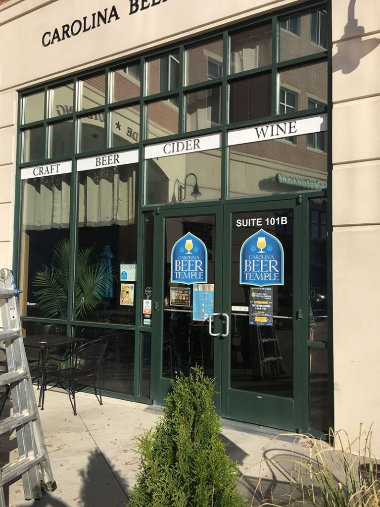 Carolina Beer Temple Door Window Graphics