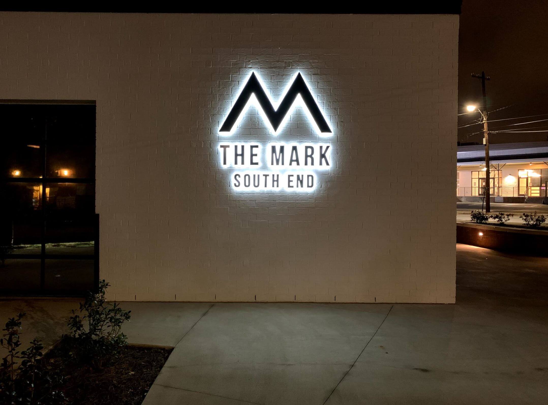 Channel Letter Channel Letter sign reading "The Mark - South End"