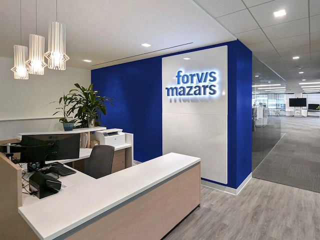 Forvis Mazars interior signage