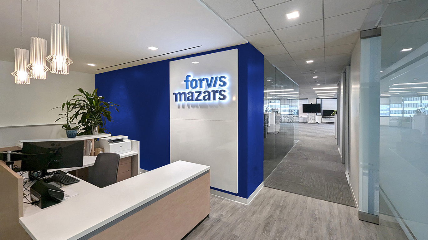 Forvis Mazars Illumianted Lobby Sign